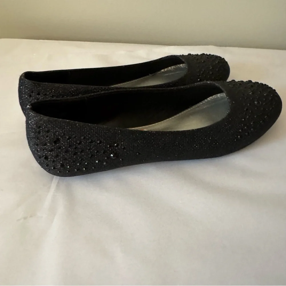 HOT CAKES Size 6 Women’s Black Sparkly Ballet Flat Dress Shoes